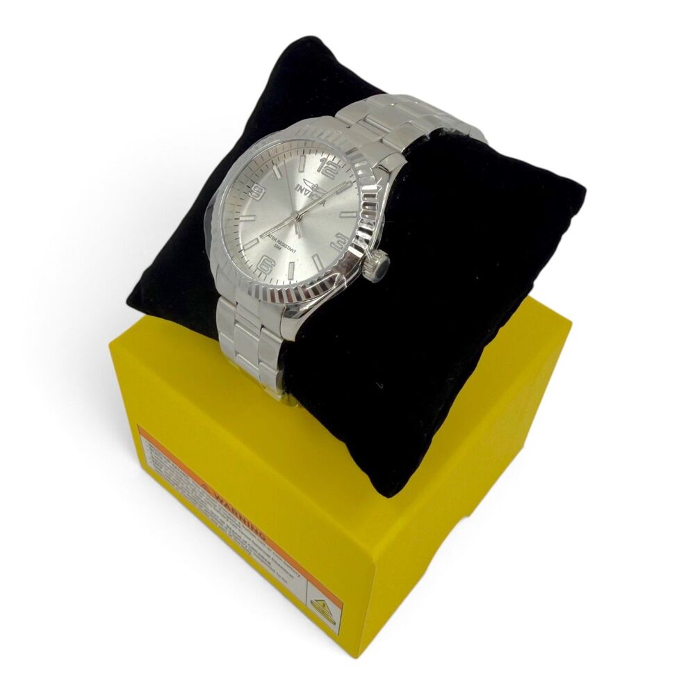 NEW Invicta Specialty Stratford 36mm Women’s Silver Fluted Bezel Watch 47464